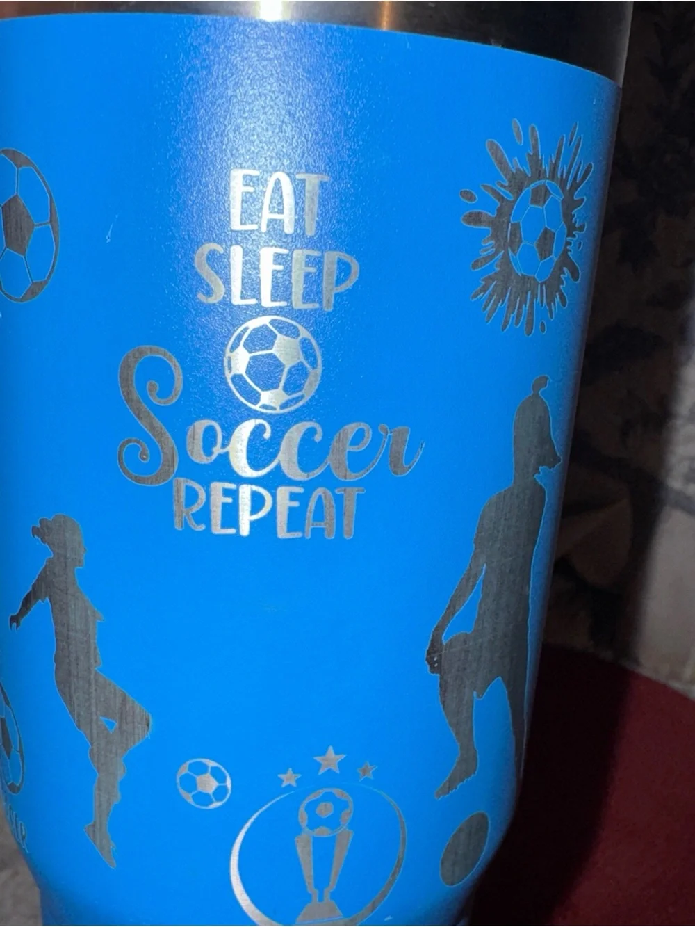 Stanley Bright Blue Stainless Soccer Tumbler with Silver Accents - Picture 4 of 8